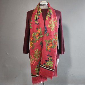 Talbots Fruits and Leaves Oblong Scarf, Size: 001